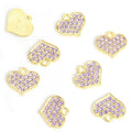 Colorful Rhinestone Heart Pendant Charms in 10 Styles view 12