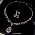 Colorful Teardrop Necklace And Earring Jewelry Sets view 6
