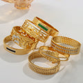 Gold Leaf Cutout Bangle Bracelets Mixed Hinge Styles view 3