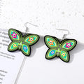 Silver Tone Colorful Butterfly Acrylic Hook Earrings in Seven Designs view 6
