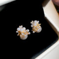 Gold and Silver Tone Pearl Firework Cluster Stud Earrings view 6