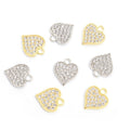 Crystal-Accented Gold Silver Heart Alloy Alloy Pendants in 2 Styles view 2