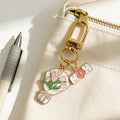 Pink Tulip Bouquet Mother Gold Tone Clasp Charm and Attached Hardware view 4