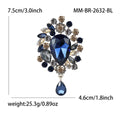 Large Teardrop Crystal Cluster Brooch With Matching Drop view 9