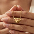 Heart ECG Pulse Pendant Necklace Gold Or Steel Cable Chain view 3