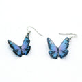 Silver Tone Colorful Sculpted Butterfly Hook Earrings view 9