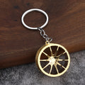 Multi-Spoke Car Wheel Rim Keychain in Five Color Finishes view 3