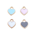 Small Enamel Heart Charms in Blue Black and White Colorways view 5