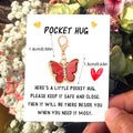 Enamel Butterfly Pocket Hug Clip Charm on Message Card view 2