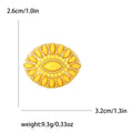Gold Oval Turquoise Style Brooch Marquise Cabochon Eye Pin view 6