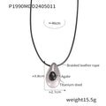 Teardrop Agate Pendant Necklace Braided Cord Or Snake Chain view 6
