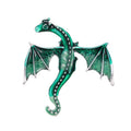 Red Silver Tone Winged Dragon Crystal Enamel Five Designs Metal Brooch Pin view 6