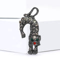 Crystal Cat Brooch With Red Eyes In Four Metal Finishes view 3