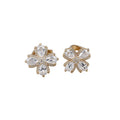 Crystal Flower Ear Cuffs with Layered Floral Clusters view 5