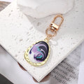 Gold Tone Oval Teardrop Marbled Swirl Clip Keychains in Six Colors view 7