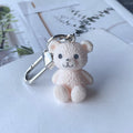 Flocked Mini Teddy Bear Keychains Lobster Clasp 3 Colors view 7