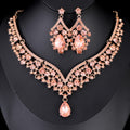 Black Silver Tone Crystal Chevron Garland Crystal Seven Designs Metal Necklace and Earring view 11