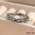 Silver Open Chain Link Adjustable Couple Finger Rings view 5