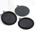Round 30 mm Metal Pendant Tray Settings in Three Finish Options view 2