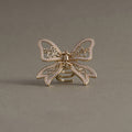 Gold Filigree Bow Pearl Metal Hair Claw Clip Openwork view 6