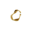 Stainless Steel Wave Open Adjustable Ring Gold Or Steel view 5