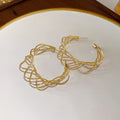 Slim Metal Round Hoop Earrings in Gold and Silver Tones view 7