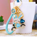 Jeweled Scooter Rabbit Keychains in Three Colors with Three Loop Styles view 1