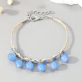 Wrapped Cord Double Row Round Bead Charm Bracelets in Nine Colors view 10
