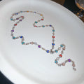 Multicolor Crystal Y Necklace in Polished Mixed Media Design view 6