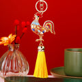 Jeweled Rooster Keychains with Six Color Tassel Options view 7