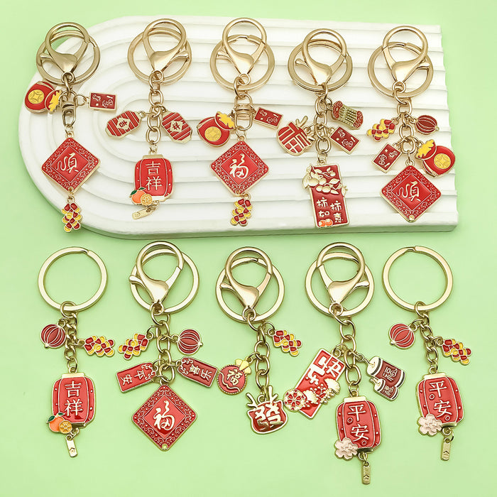 Lion Dance Charm Keychains in 10 Pictured Variations for Bags and Keys