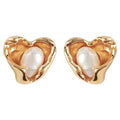 Silver Heart Frame Baroque Pearl Stud Earrings Pair view 5