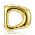 Rounded Open Triangle Brooch in Polished Metal for Jackets and Scarves view 1
