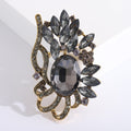 Large Faceted Crystal Leaf Brooch in Six Colorways view 11