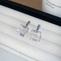 Square Resin Cube Drop Earrings and Lariat Necklaces view 2