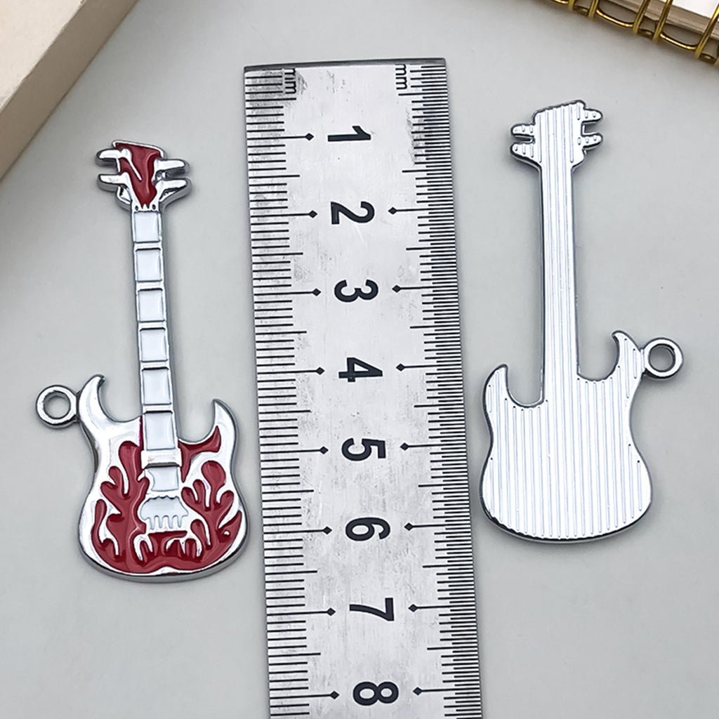 Color Enamel Zinc Alloy Guitar Instrument Charm Pendant for DIY Earring Necklace Keychain