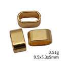 Bright Gold Smooth Oval Large Hole Jewelry Metal Bead view 3