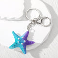 Gradient Resin Starfish Split Ring and Clip Keychains view 7