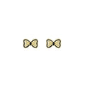 Pale Yellow Bow Black Outline Petite Small Stud Earrings view 5