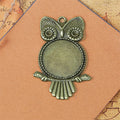 Owl Cabochon Setting Metal Component in 3 Finishes for Jewelry Making view 2