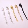 Round Pad Wavy Bobby Pin Blanks in Assorted Metal Finishes view 1