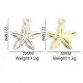 Textured Starfish Alloy Charm Pendants in Gold and Silver Tones view 3
