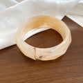 Wide Faceted Marbled Resin Bangles in Five Colorways view 6