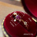 Gold Heart Ruby Cabochon V-Shank Ring Accents Sizes 6-10 view 4