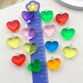 Clear Heart Glossy Charms for Jewelry and Craft Projects view 2