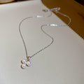Silver Tone Three Pearl Cluster Pendant Necklace Decorative Jewelry view 6