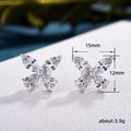 Marquise Clear Stone Butterfly Stud Earrings In Silver Tone view 5
