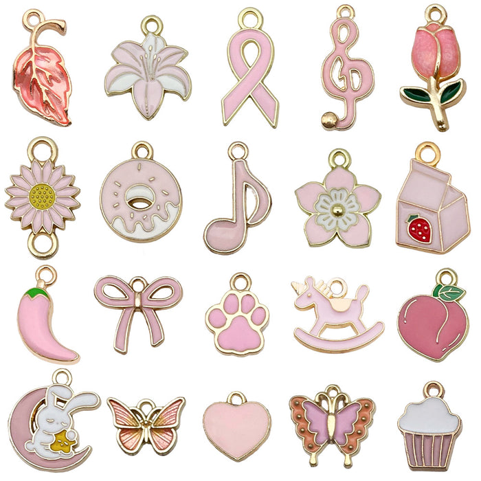 Pink Bow and Butterfly Metal Charms with 40 Listed Options