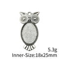 Owl Oval Cabochon Tray In Antique Bronze And Antique Silver For Jewelry Making view 5