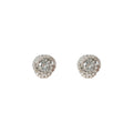 Silver Multi Layer Round Halo CZ Pavé Stud Earrings view 5